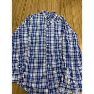 Polo Ralph Lauren Classic Fit Button Down Shirt Blue Yellow Plaid Men's Medium